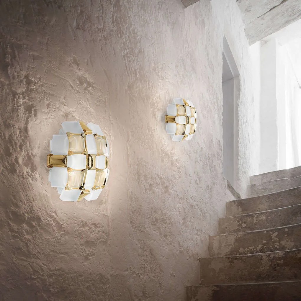 Φωτιστικό Τοίχου Mida Applique -White-Gold Slamp Metal