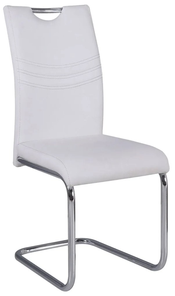 Καρέκλα Croft White ΕΜ914,1 43X58X97 cm Σετ 4τμχ Metal, Technoderma