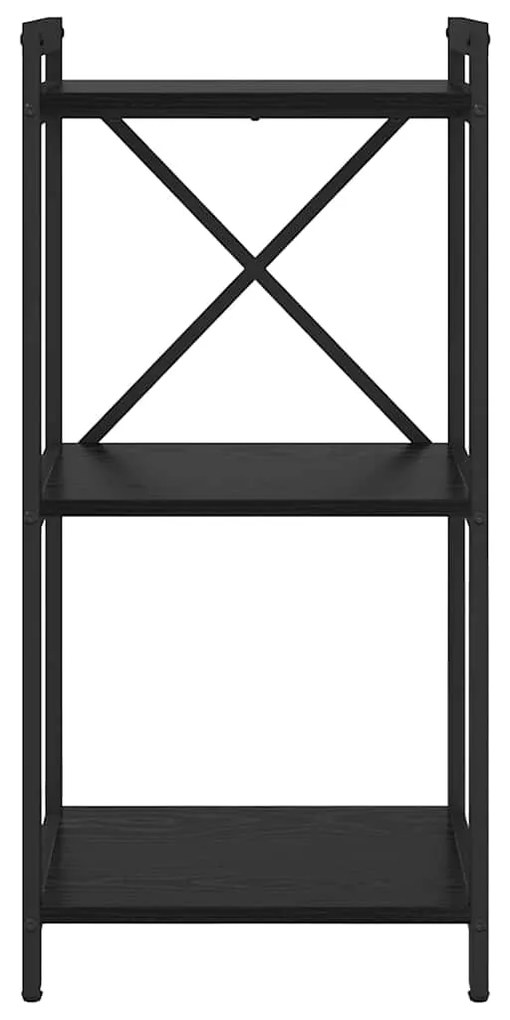 vidaXL Ράφι Βιβλίων Μαύρη Οξυά 40 x 30 x 85 εκ Επεξεργασμένο ξύλο