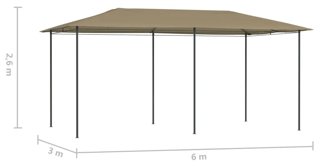 vidaXL Κιόσκι Taupe 2,98 x 5,3 x 2,59 μ. 160 γρ./μ²