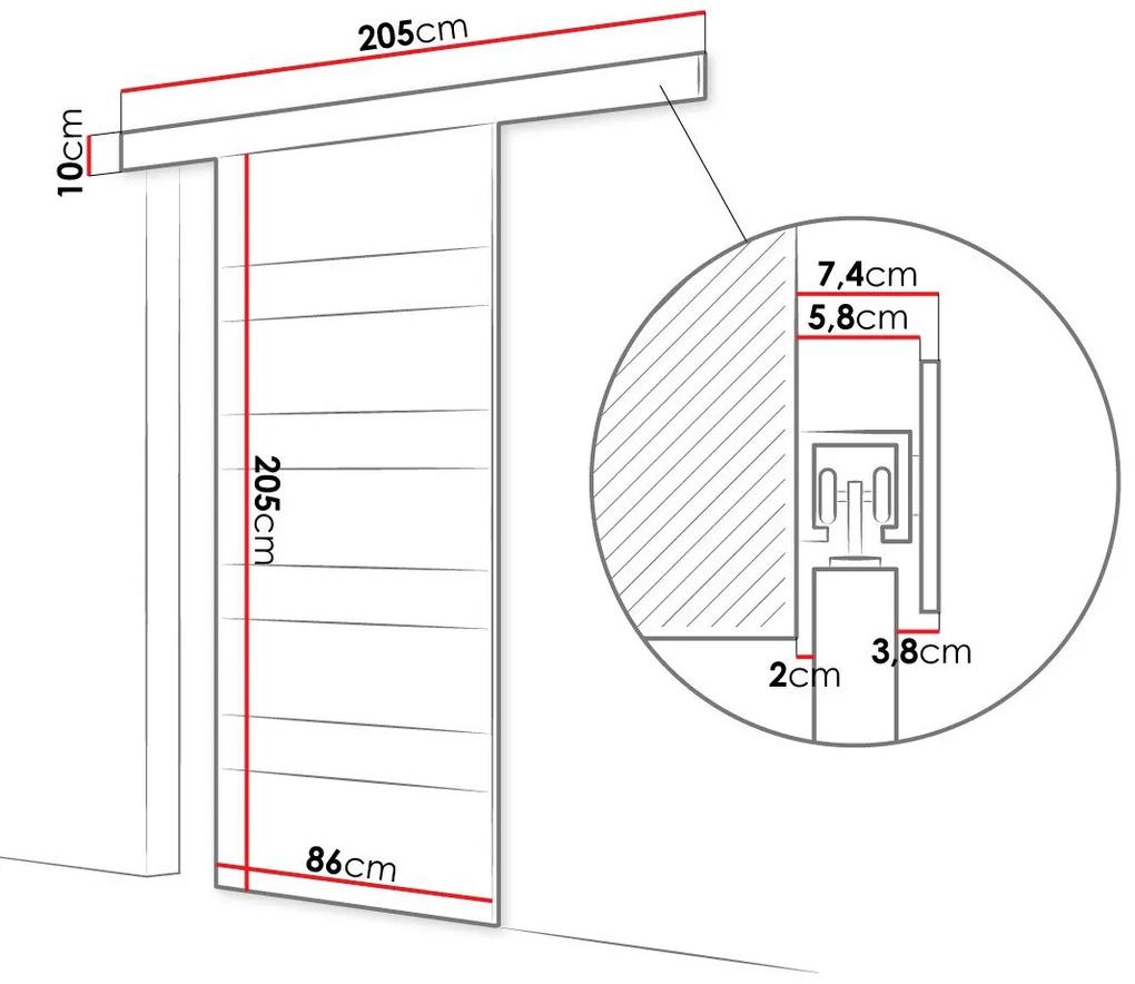 Συρόμενες πόρτες Atlanta 179, 29 kg, Άσπρο, Μαύρο, Πλαστικοποιημένη μοριοσανίδα, Αλουμίνιο | Epipla1.gr