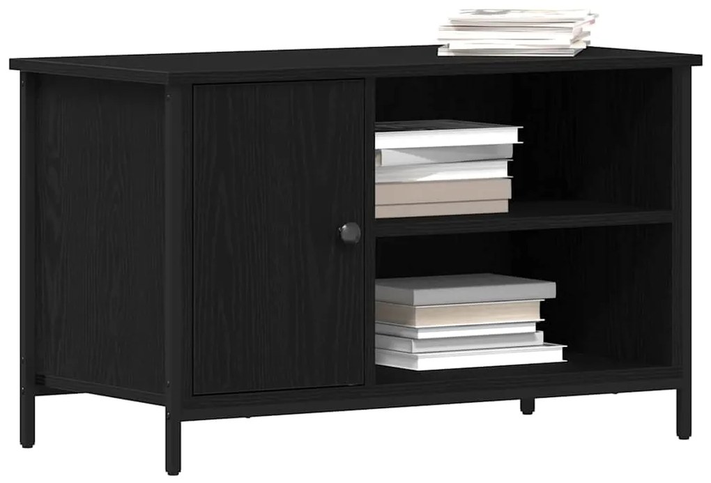 vidaXL Ντουλάπι TV Μαύρη δρυς 80 x 40 x 50 cm Επεξεργασμένο ξύλο