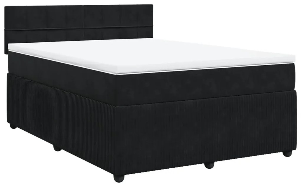 ΚΡΕΒΑΤΙ BOXSPRING ΜΕ ΣΤΡΩΜΑ ΜΑΥΡΟ 160X200 ΕΚ. ΒΕΛΟΥΔΙΝΟ 3287784