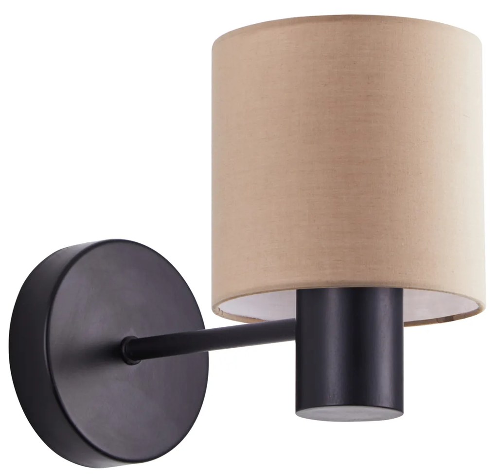 SE21-BL-16-SH3 ADEPT Black Wall Lamp Brown Shade+