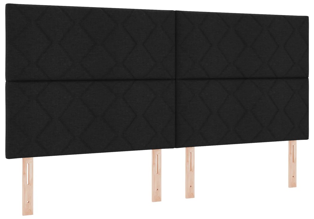 vidaXL Κρεβάτι με ελατήρια και στρώμα & LED Μαύρο 200x200 εκ. Υφάσματος
