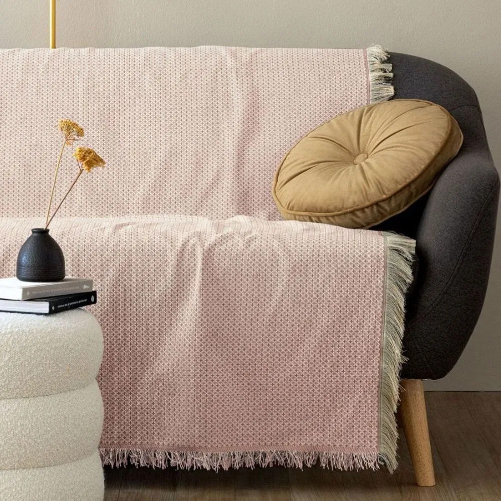 Ριχτάρι Zeta Pink Palamaiki Τριθέσιο 180x300cm Chenille-Πολυέστερ