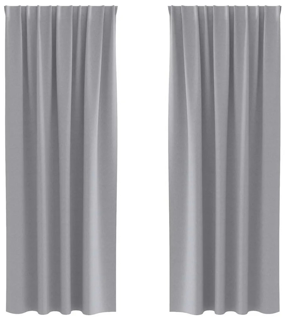 vidaXL Κουρτίνες 2 pcs Ανοιχτό γκρι 245x140εκ. Πολυεστέρας