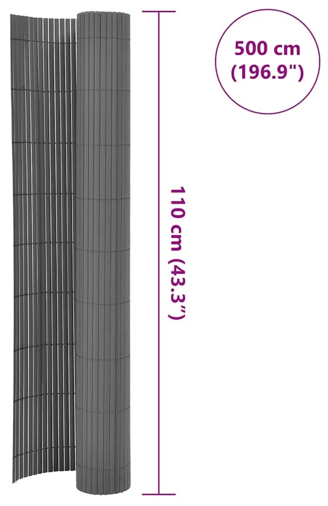 vidaXL Περίφραξη Κήπου Διπλής Όψης Γκρι 110 x 500 εκ.