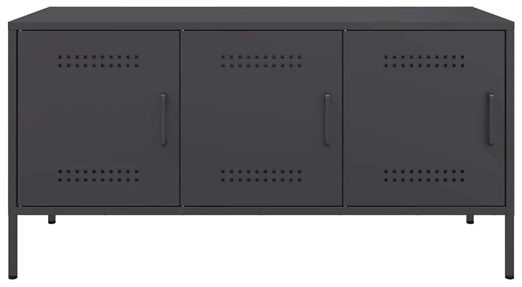 vidaXL Έπιπλο Τηλεόρασης Μαύρο 100,5x39x50,5 εκ. Ατσάλινο