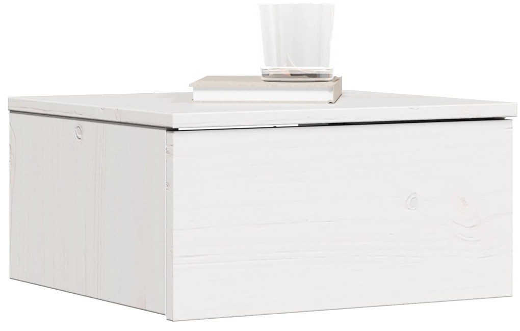 vidaXL Κομοδίνο 2 pcs Λευκό 37 x 35 x 18.5 εκ Μασίφ ξύλο πεύκου