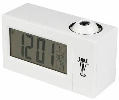 Ψηφιακό Ρολόι Επιτραπέζιο με Ξυπνητήρι DS-3605 White