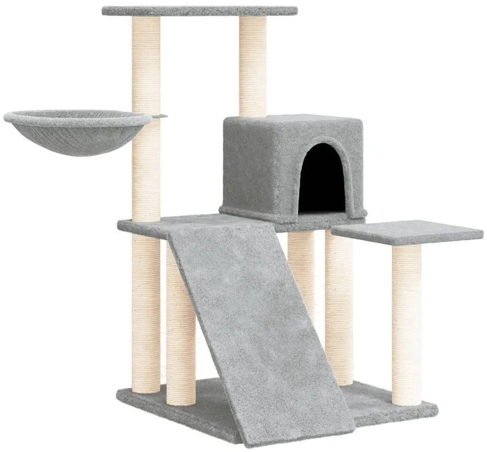 vidaXL Γατόδεντρο Aνοιχτό Γκρι 82 εκ. με Στύλους Ξυσίματος από Σιζάλ