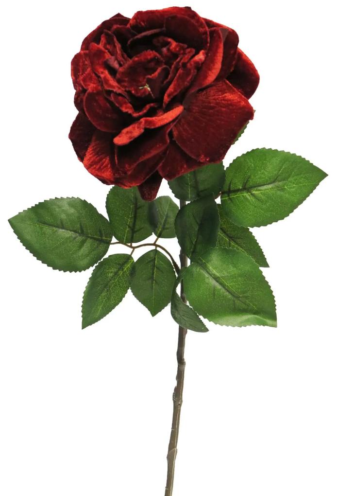 Supergreens Τεχνητό Κλωνάρι Τριαντάφυλλο Βελούδο Κόκκινο 63 εκ.