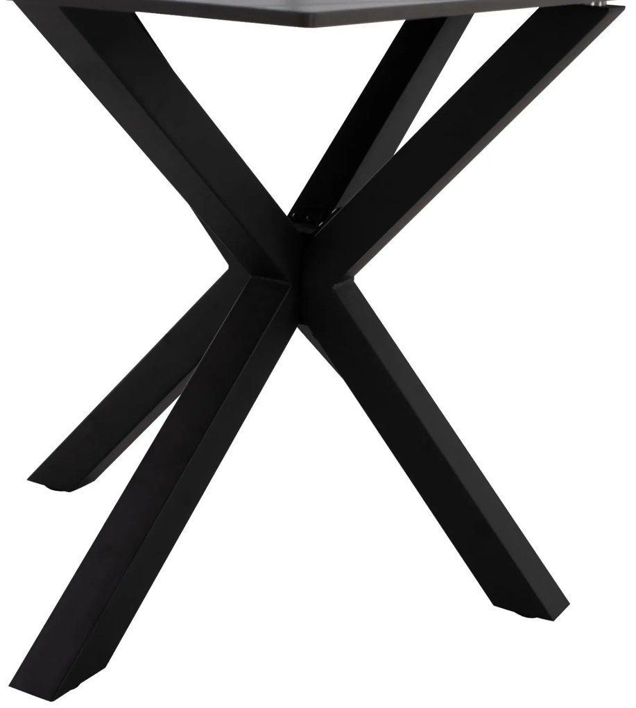ΤΡΑΠΕΖΙ ΤΡΑΠΕΖΑΡΙΑΣ SYNTEC SINTERED STONE ΜΑΥΡΟ ΜΕΤΑΛΛΙΚΑ ΠΟΔΙΑ 160x90x75Y εκ.