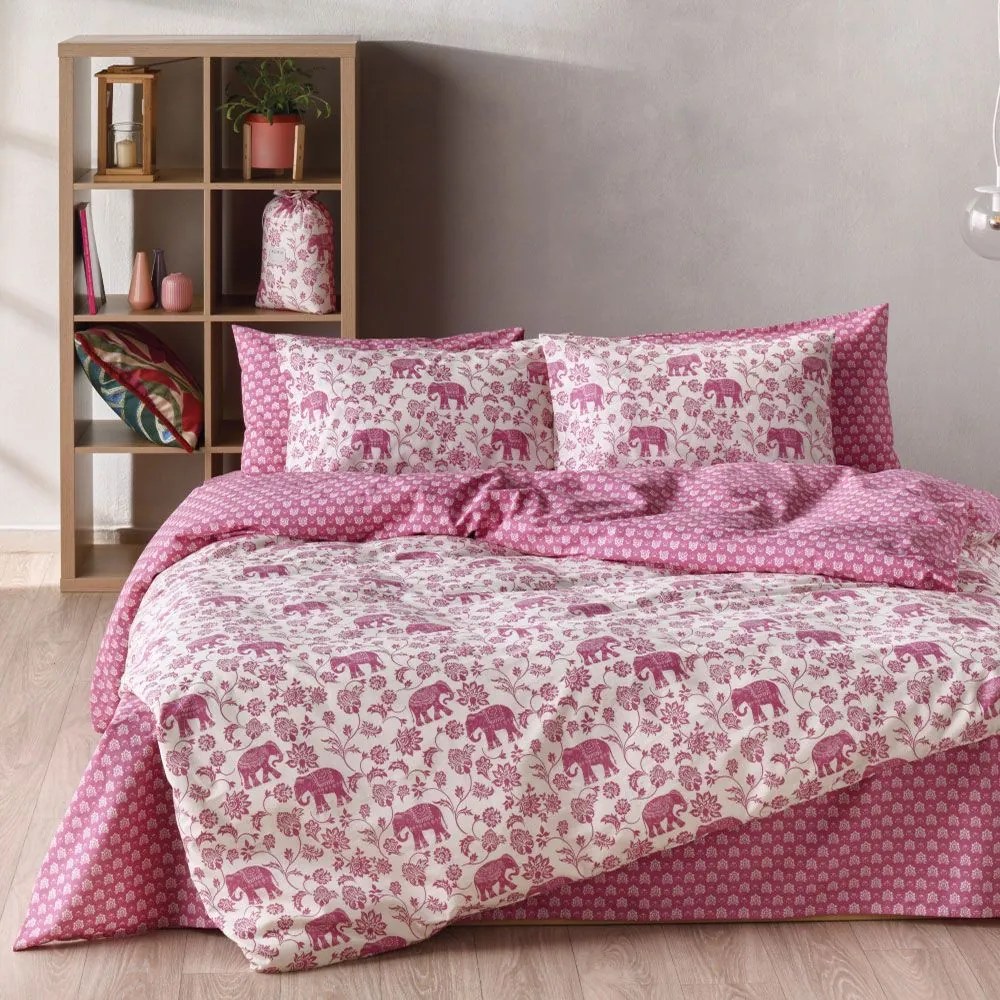 Σεντόνια Barat 20 (Σετ 4τμχ) Old Rose-Ecru Kentia Υπέρδιπλo 240x270cm 100% Cotton