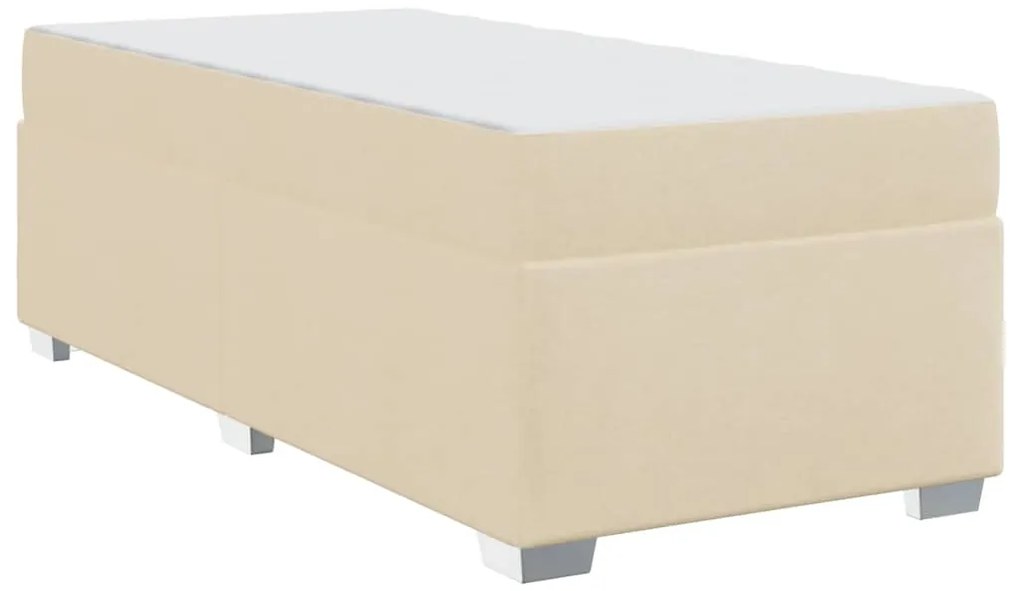vidaXL Σκελετός Κρεβατιού με στρώμα Κρεμ 100 x 200 cm ύφασμα