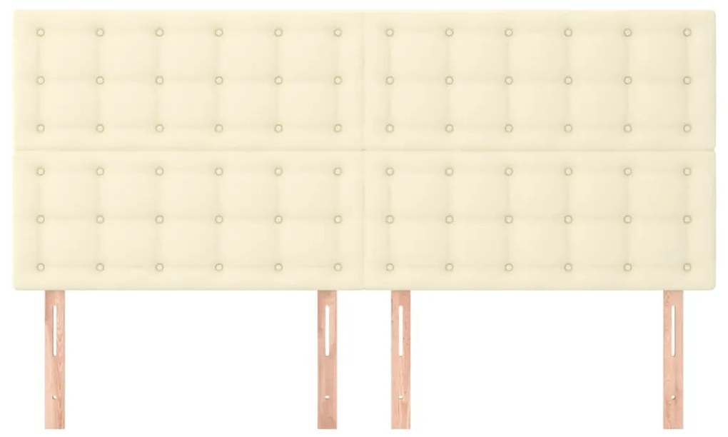 vidaXL Κεφαλάρια Κρεβατιού 4 τεμ Κρεμ 90x5x78/88 εκ. Συνθετικό Δέρμα