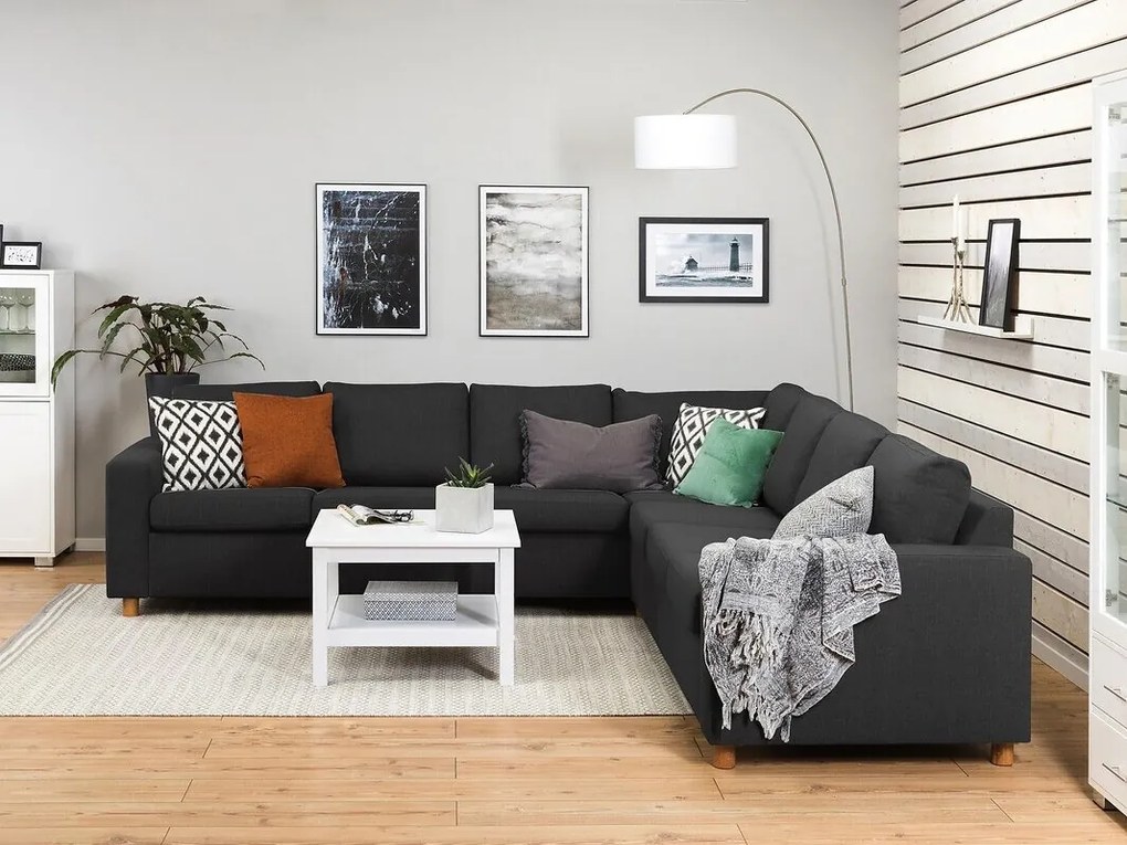Γωνιακός Καναπές Scandinavian Choice C152, Δρυς, Ανθρακί, 284x284x80cm, Πόδια: Ξύλο | Epipla1.gr