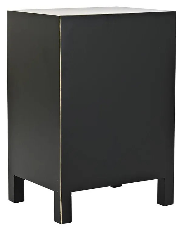 Κομοδίνο DKD Home Decor Λευκό Μαύρο Χρυσό Έλατο Ξύλο MDF 45 x 36 x 66 cm