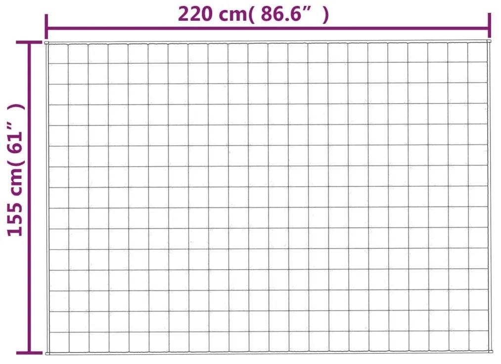 vidaXL Κουβέρτα Βαρύτητας Γκρι 155 x 220 εκ. 11 κ. Υφασμάτινη