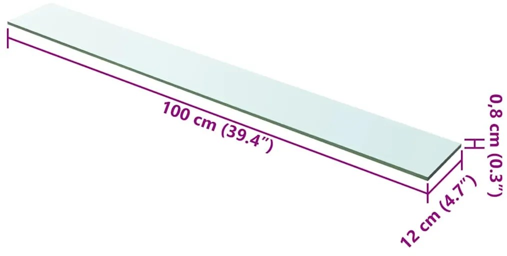 vidaXL Ράφια Πάνελ 2 τεμ. Διάφανα 100 x 12 εκ. Γυάλινα