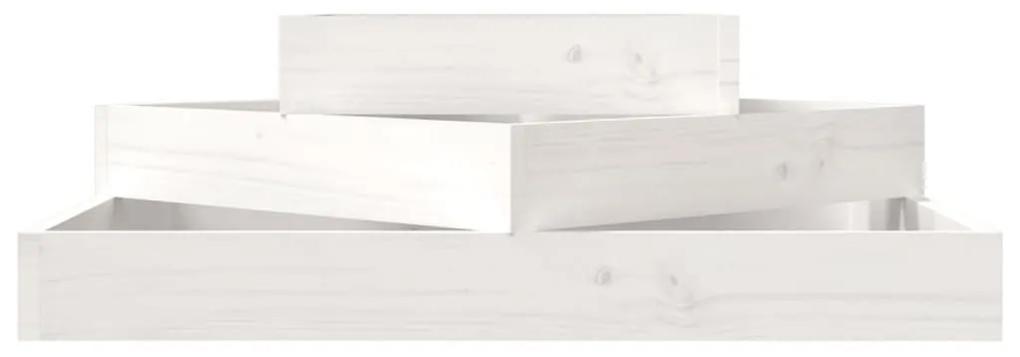 Ζαρντινιέρα Λευκή 83 x 83 x 27 εκ. από Μασίφ Ξύλο Πεύκου - Λευκό