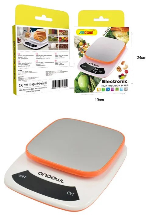 Andowl Ψηφιακή Ζυγαριά Κουζίνας 1gr/3kg Q-C960 - Electronic kitchen scale