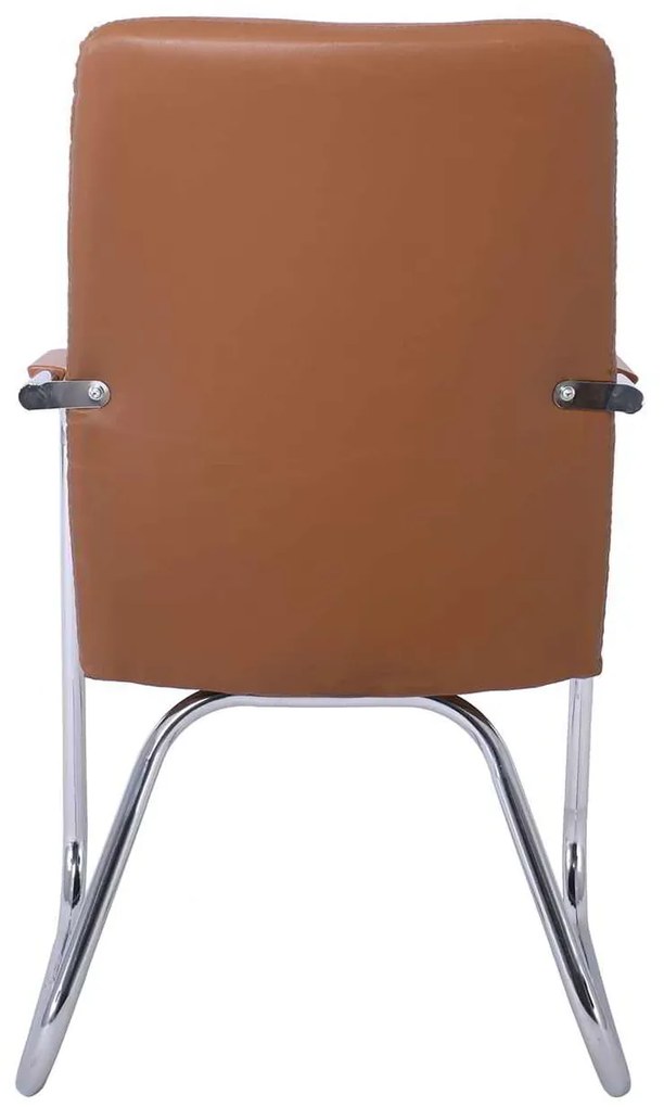 Πολυθρόνα Επισκέπτη COLLET Χρώμιο/Pu Καφέ 54x60x96cm (Σετ 4 ΤΕΜ)