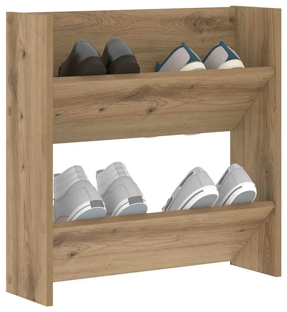 vidaXL Ντουλάπες παπουτσιών τοίχου artisan δρυς 60 x 18 x 60 εκ