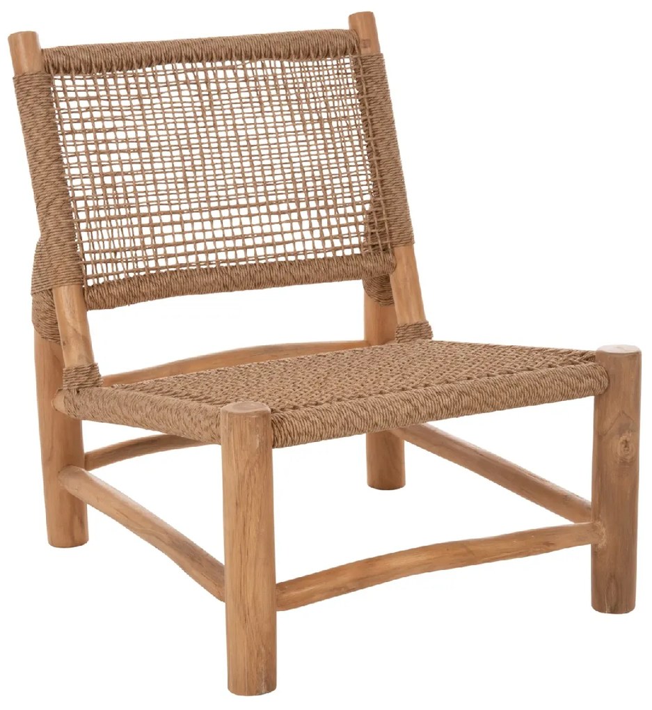 ΚΑΡΕΚΛΑ LONDER HM5986 ΞΥΛΟ TEAK ΣΕ ΦΥΣΙΚΟ ΚΑΙ ΣΥΝΘΕΤΙΚΟ RATTAN 63x77x77Υεκ.