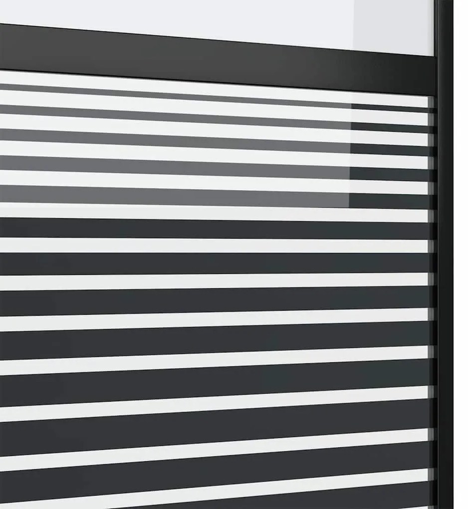 vidaXL Γυάλινη πόρτα Ριγέ Μαύρο 90 x 2 x 205 εκ. Αλουμίνιο