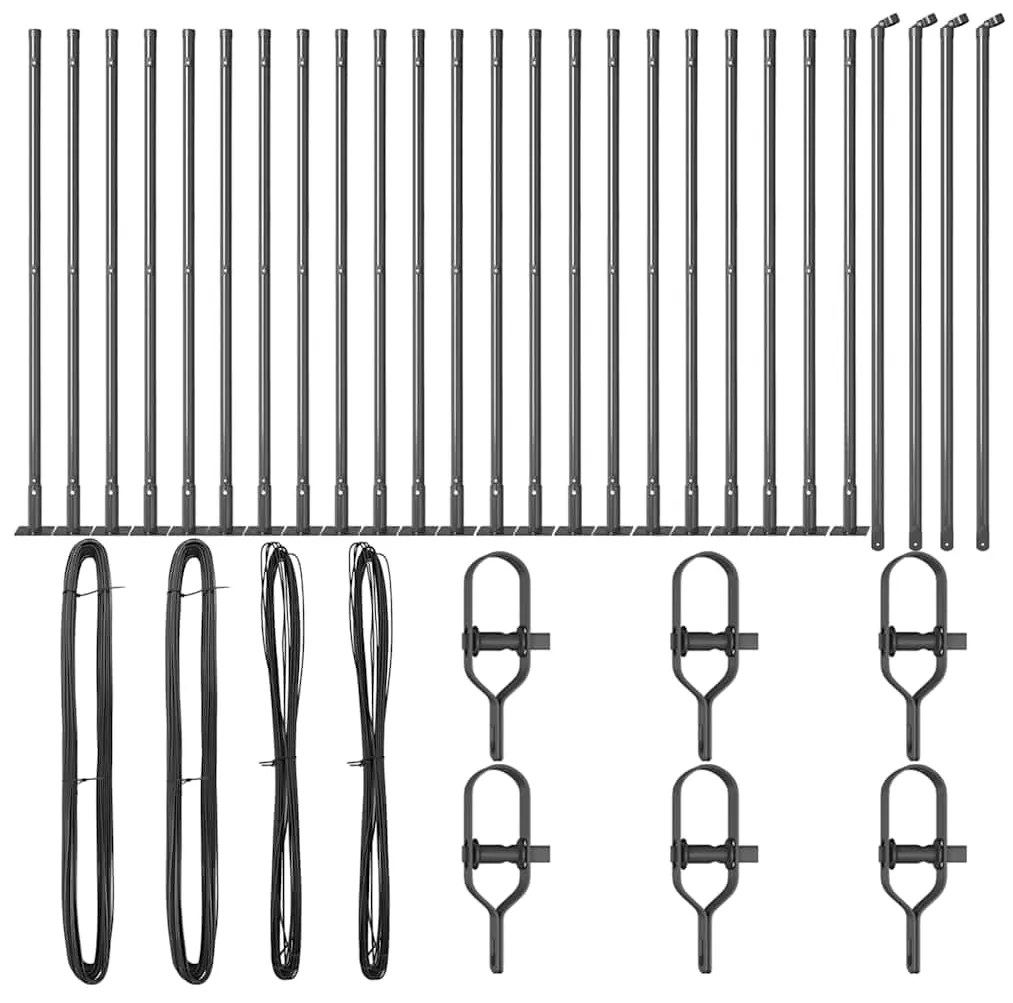 vidaXL Στύλος Περιφράξεων 26 pcs Ασημί 3.2 x 3.2 x 140 εκ Ατσάλι
