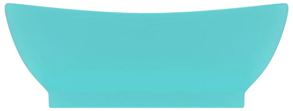 vidaXL Νιπτήρας με Υπερχείλ. Οβάλ Αν. Πράσινο Ματ 58,5x39 εκ Κεραμικός
