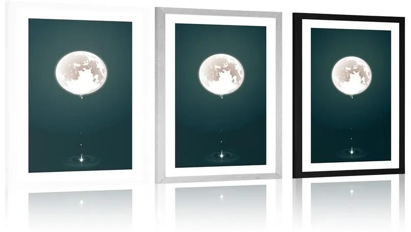 Αφίσα με παρπαστού Μαγευτικό φεγγάρι - 20x30 silver