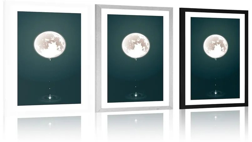 Αφίσα με παρπαστού Μαγευτικό φεγγάρι - 20x30 white