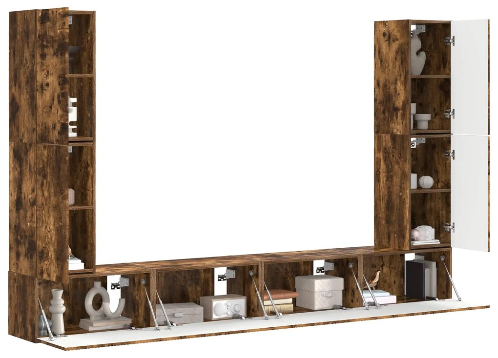 vidaXL 4 pcs Καπνιστό Δρύς