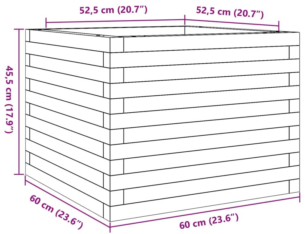 ΖΑΡΝΤΙΝΙΕΡΑ ΚΗΠΟΥ 60X60X45,5 ΕΚ ΑΠΟ ΜΑΣΙΦ ΞΥΛΟ ΠΕΥΚΟΥ 847248