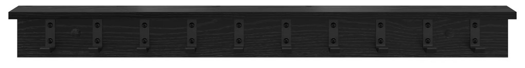 vidaXL Τοίχου Κρεμάστρα με ράφι Μαύρη δρυς 100 x 10.5 x 10.5 εκ