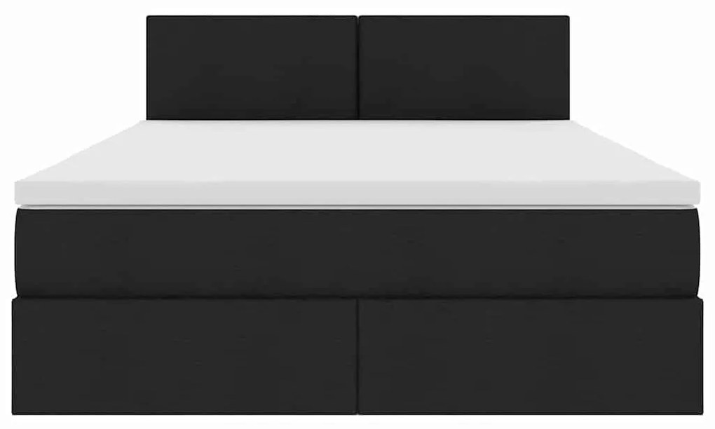 vidaXL Κρεβάτι με αποθηκευτικό χώρο και LED Μαύρο 140 x 200 cm