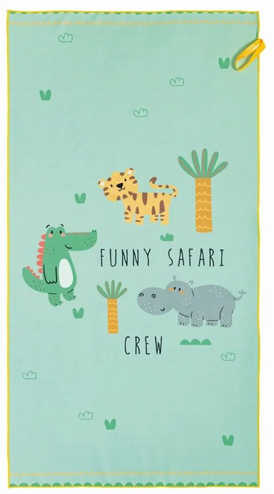 Πετσέτα Θαλάσσης Παιδική Funny Safari Green-Multi Nima Beach 70x140cm Microfiber
