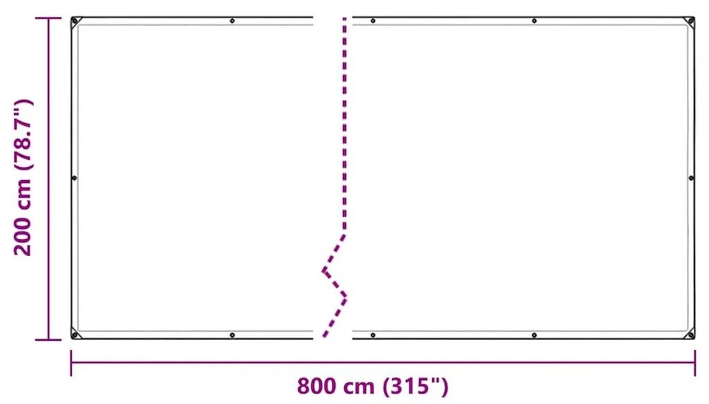 Κάλυμμα φυτών με οπές 2x8 m PVC