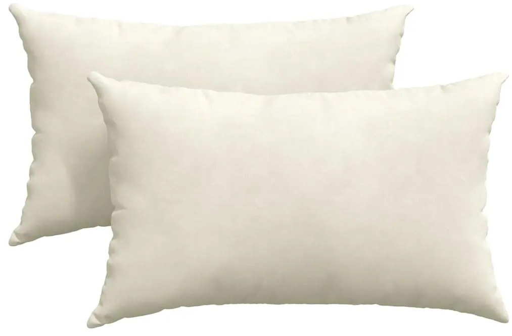 vidaXL Μαξιλάρι Καναπέ 2 pcs Κρεμ 50 x 30 cm Υφασμάτινο Κορντουρά