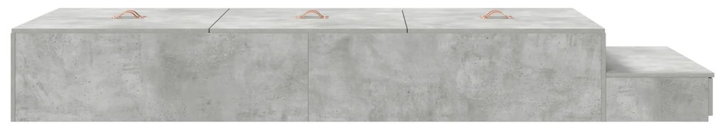 vidaXL Κρεβάτι αποθήκευσης από τσιμέντο γκρι 90x200 εκ