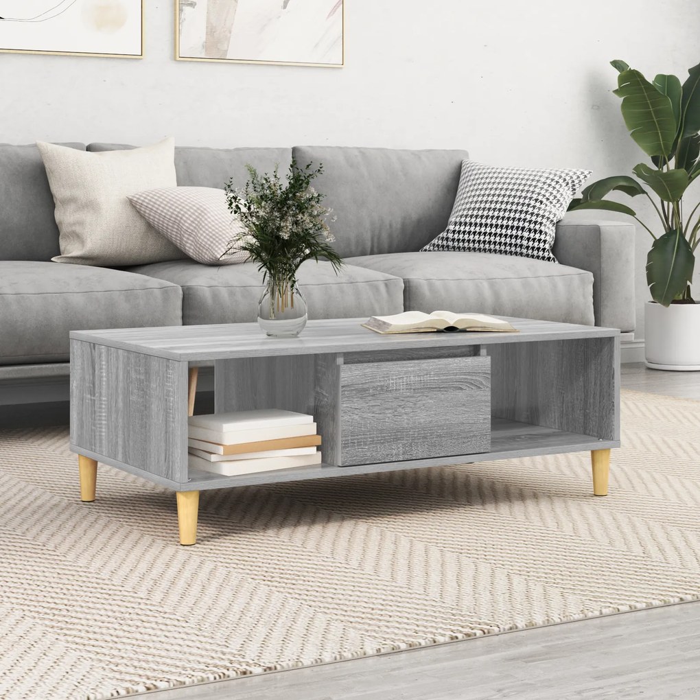 vidaXL με αποθήκευση με πόρτα Γκρι sonoma 103.5 x 60 x 35 εκ Επεξεργασμένο ξύλο