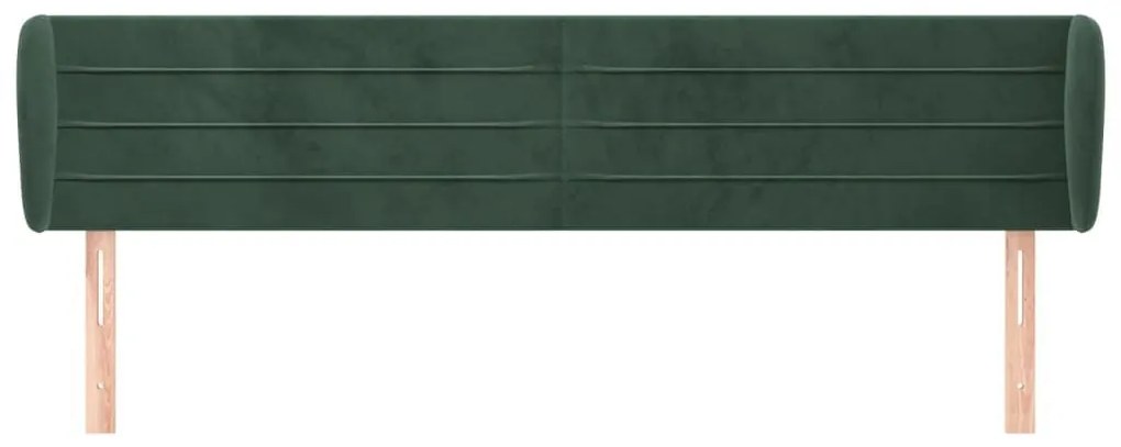 Κεφαλάρι με Πτερύγια Σκούρο Πράσινο 163x23x78/88 εκ. Βελούδινο - Πράσινο