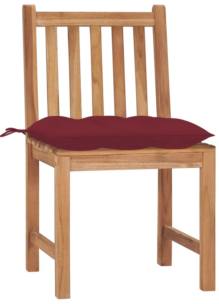 vidaXL Καρέκλες Κήπου 4 τεμ. από Μασίφ Ξύλο Teak με Μαξιλάρια