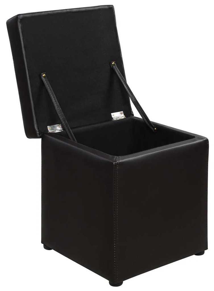 Σκαμπό CUBE με Αποθηκευτικό χώρο και PU Καφέ 36,5x36,5x36Υ εκ. 36.5x36.5x36 εκ.