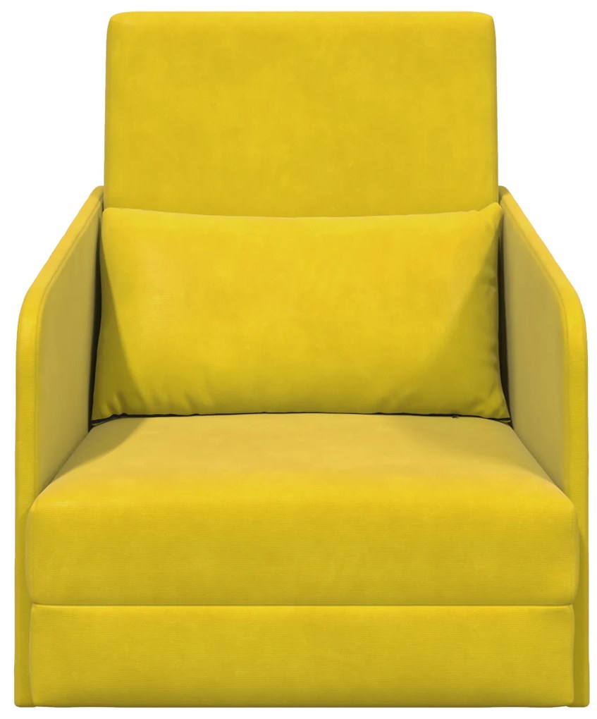 vidaXL Καναπές Κρεβάτι 2 σε 1 Κίτρινος 65x80x83 εκ. Βελούδο