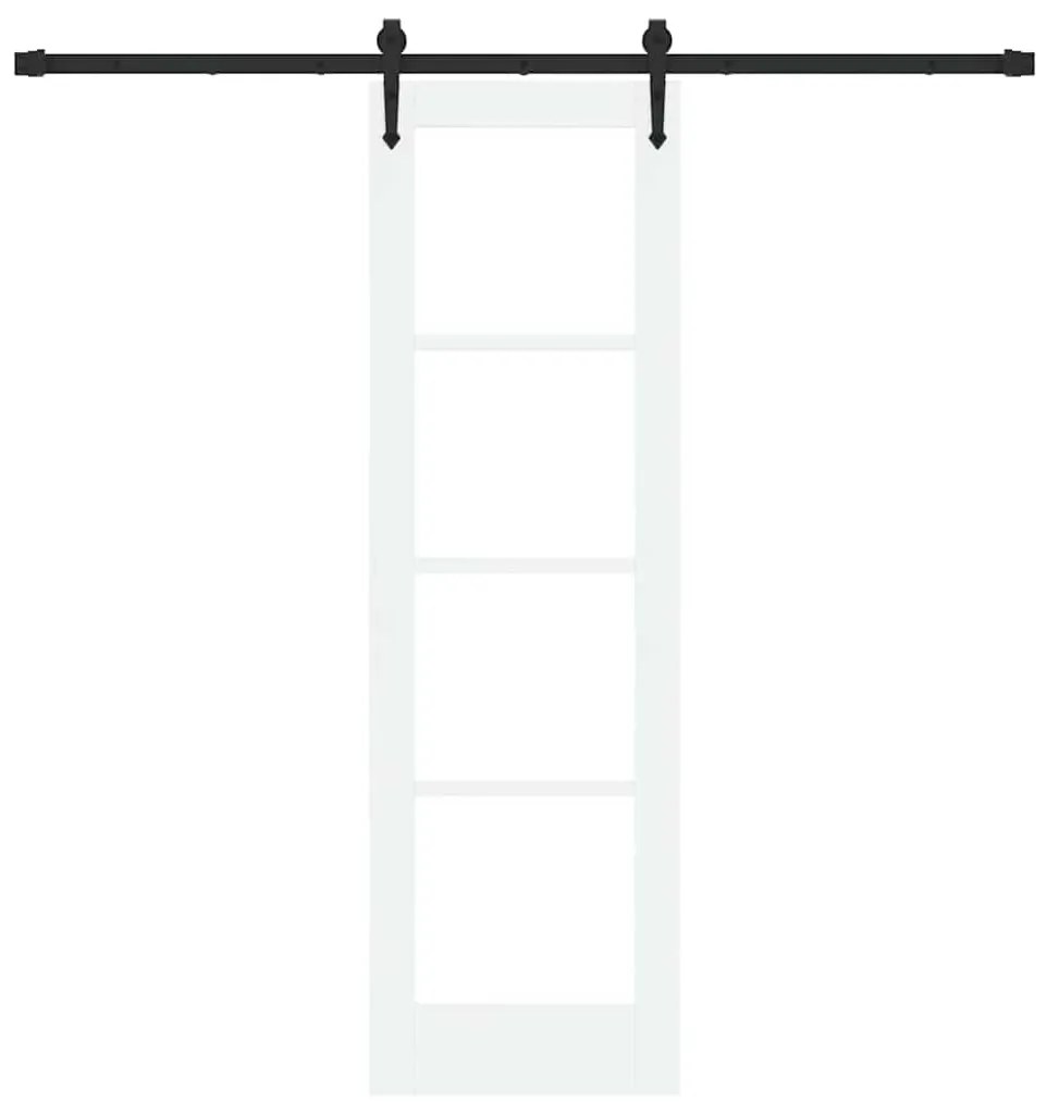 vidaXL Ολισθητή Πόρτα Λευκό 61 x 198.5 εκ. Ξύλο και μέταλλο