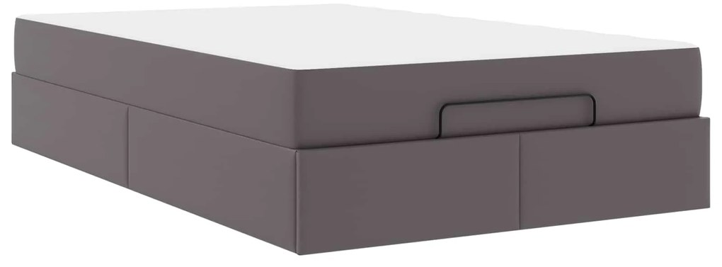 Σκελετός κρεβατιού με στρώμα με στρώμα 2 pcs Γκρι PVC